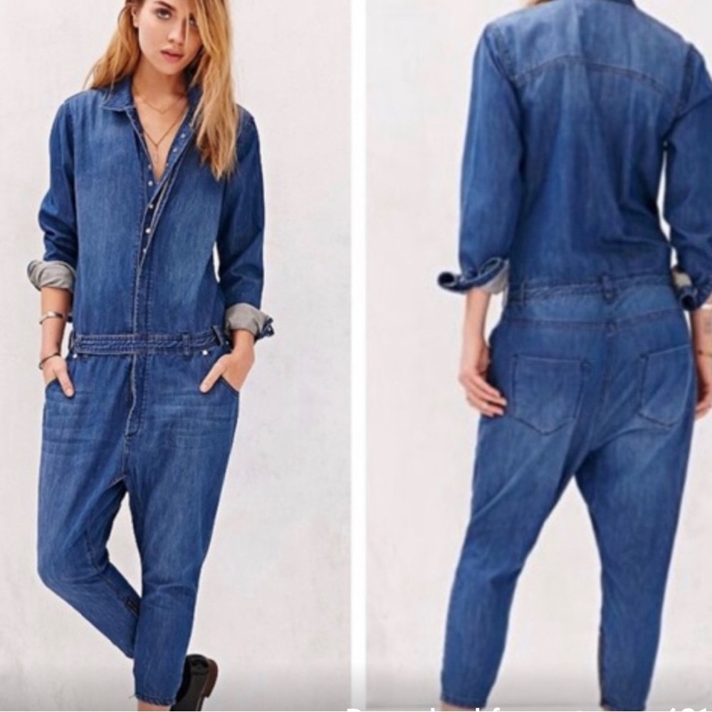 One Teaspoon- Denim Jean Longsleeve Jumpsuit